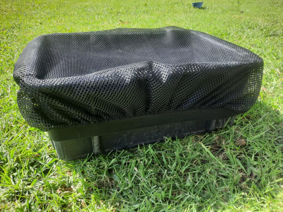 Feed bin cover handmade by Horsin' About